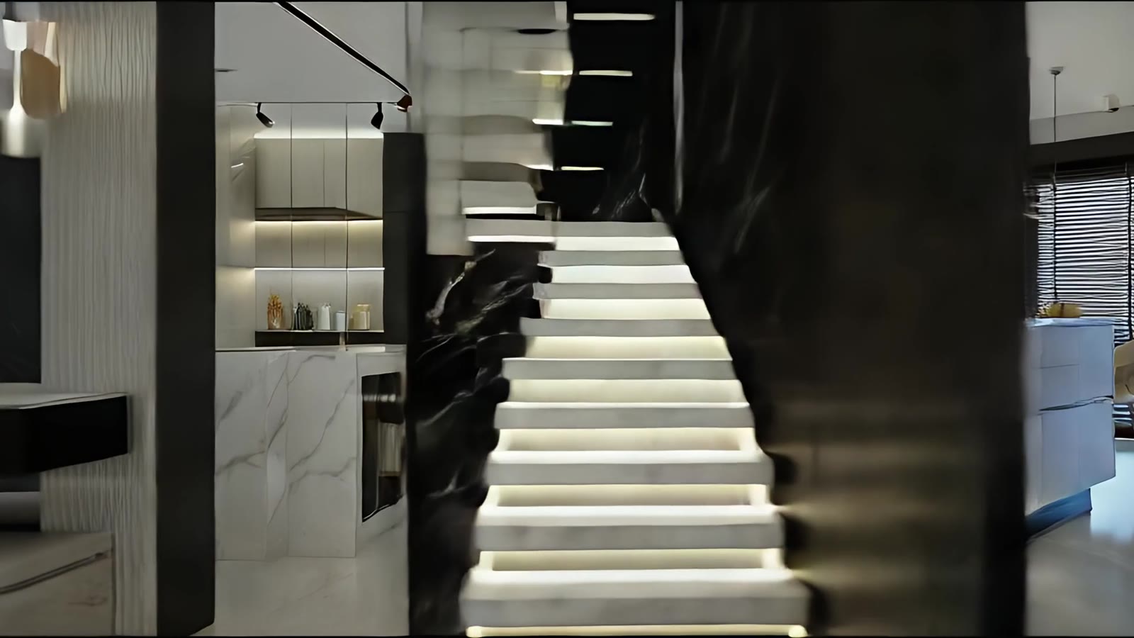 Projet Momenta — escalier sculptural suspendu